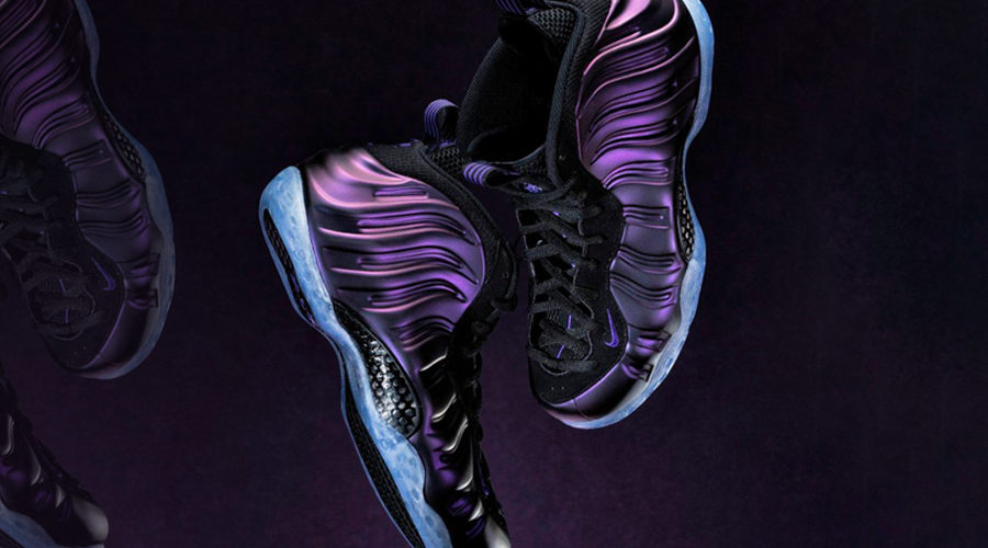 Black varsity hotsell purple foamposite