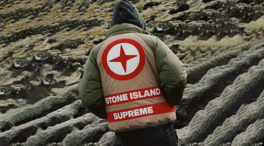 Supreme Stone Island Reversible Down Puffer Jacket Black