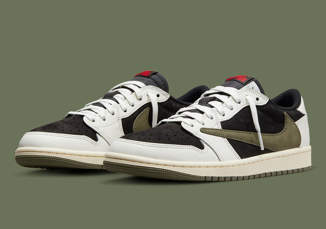 Women's Air Jordan 1 Low x Travis Scott - Sail/Medium Olive