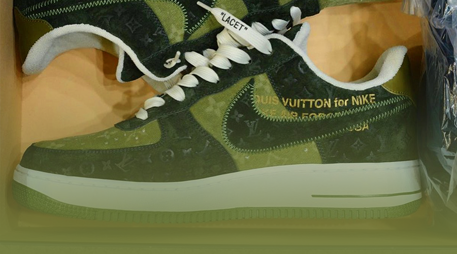 Louis Vuitton Air Force 1 Nike by Virgil Abloh in Rare Green Shoes